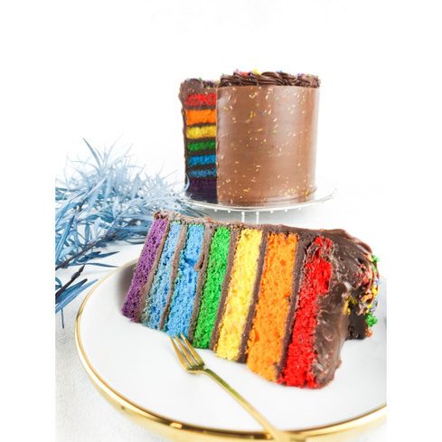 Rainbow Cake with Sprinkles