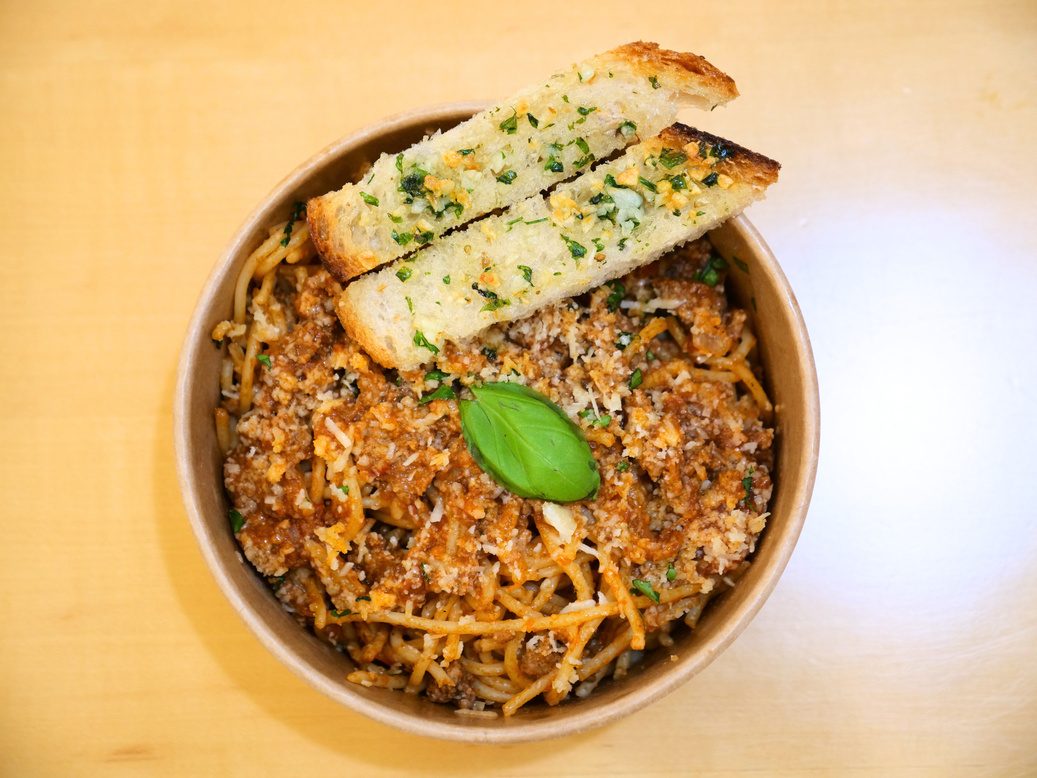 Spaghetti Bolognese with Garlic Bread